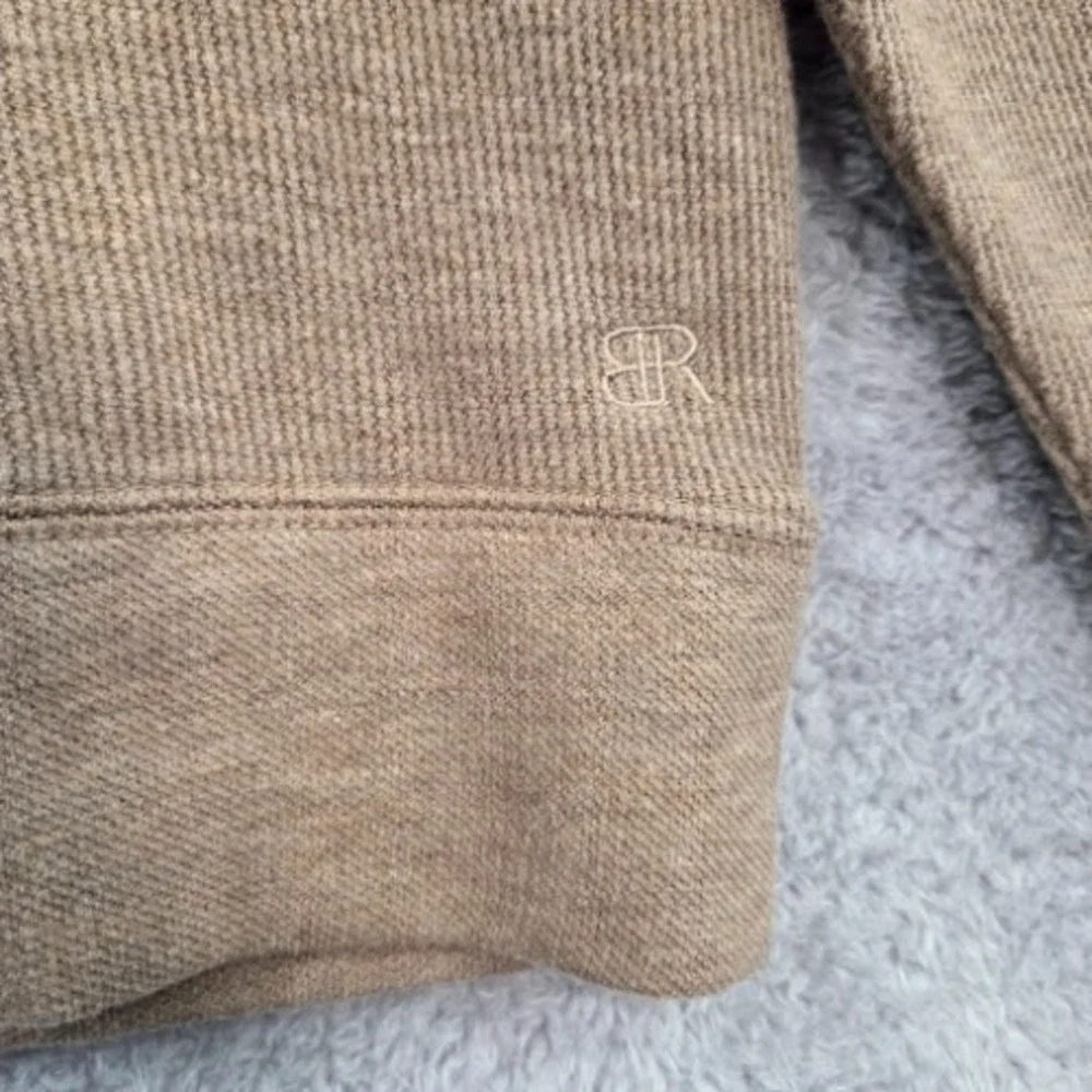 Banana Republic‎ Quarter Zip Men's Large Tan Waffle Knit Cotton Blend Pullover